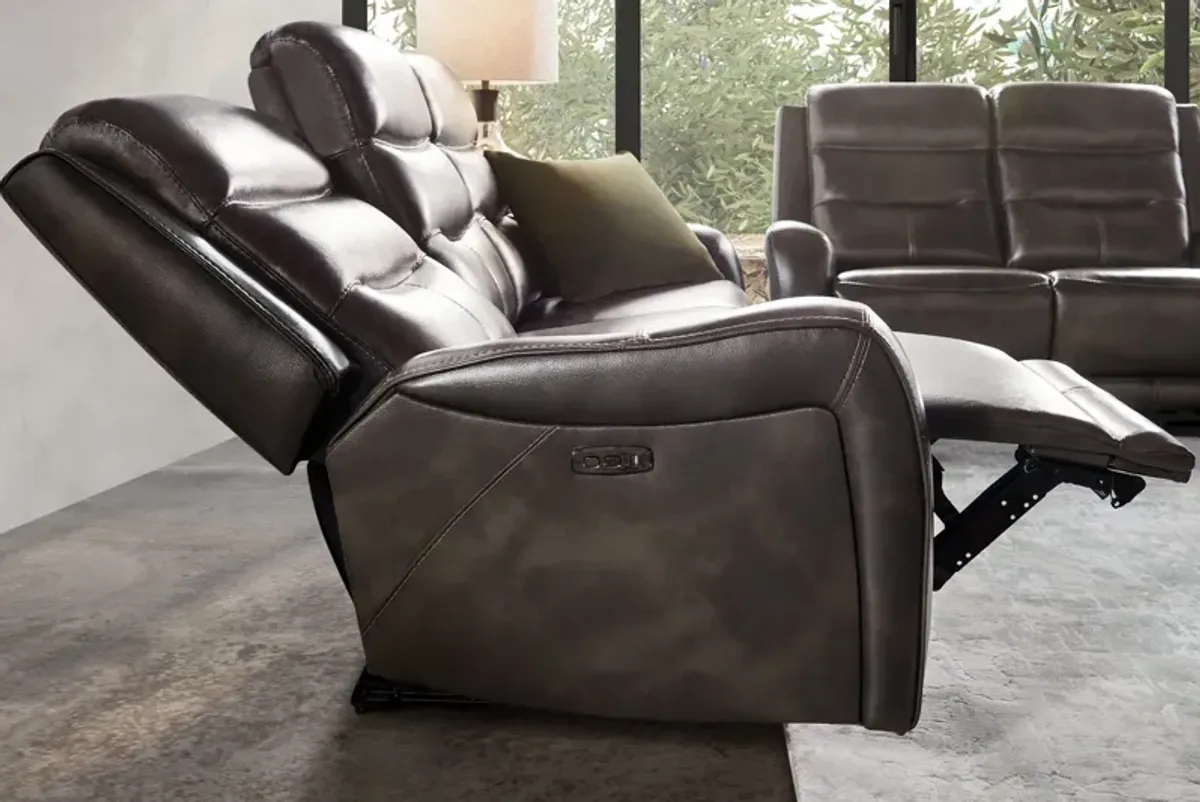 Bryant Leather Dual Power Reclining Sofa