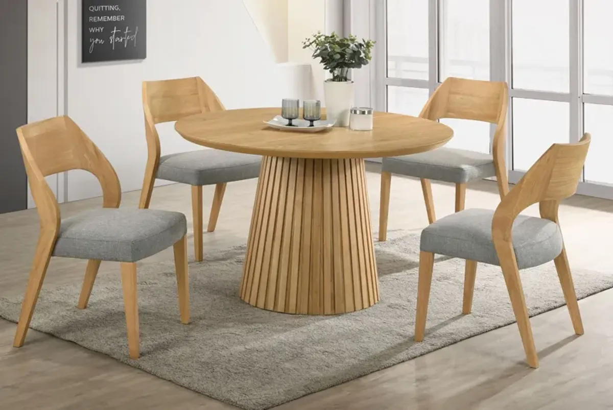 Revolve Round Table in Oak Finish