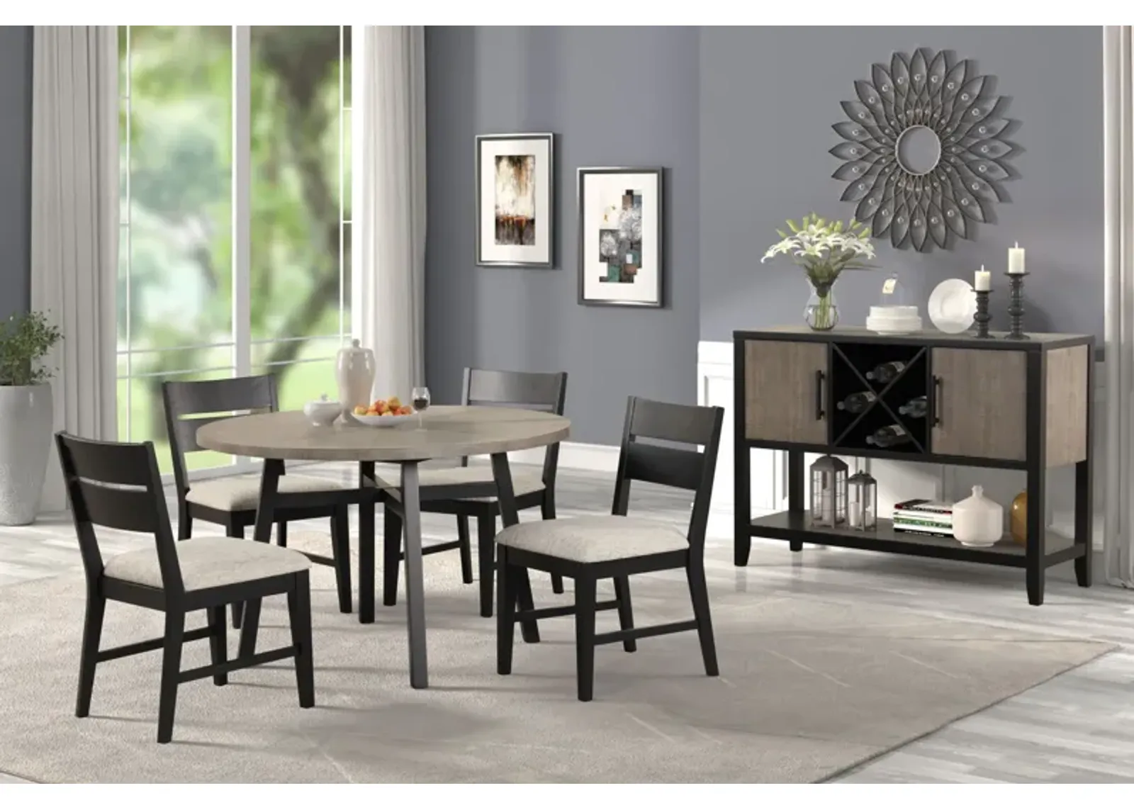 Cove Black Dining Tabel + 4 Chairs