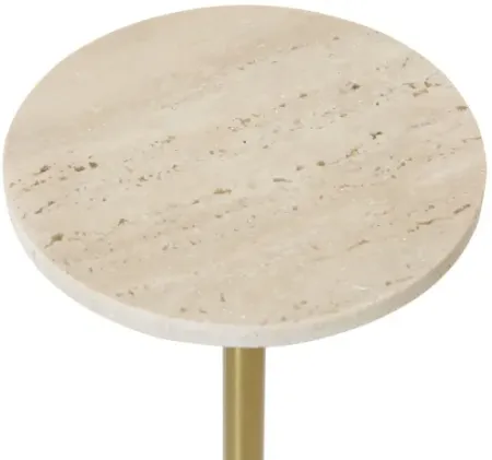 Travertine Accent Drink Table