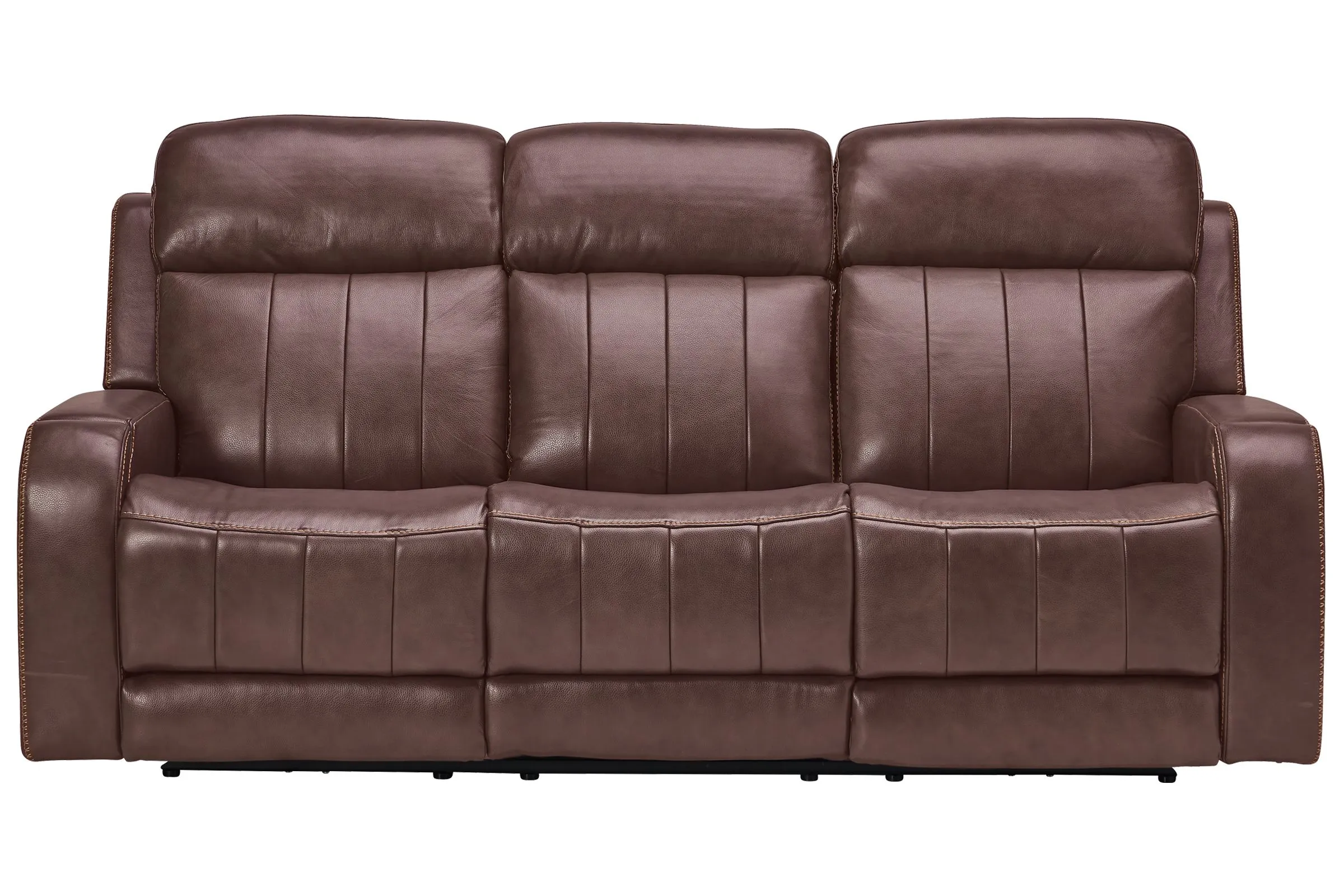 Maverick Brown Audio Triple Power Leather Reclining Sofa