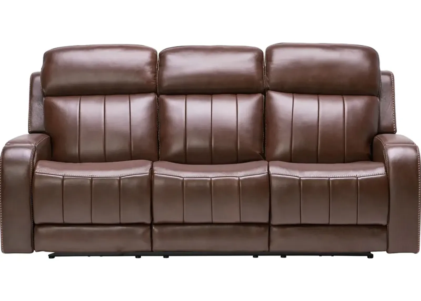 Maverick Brown Audio Triple Power Leather Reclining Sofa