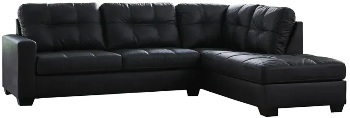Henry Black 2-Piece Sectional with Right Arm Facing Chaise