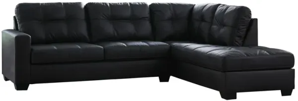 Henry Black 2-Piece Sectional with Right Arm Facing Chaise