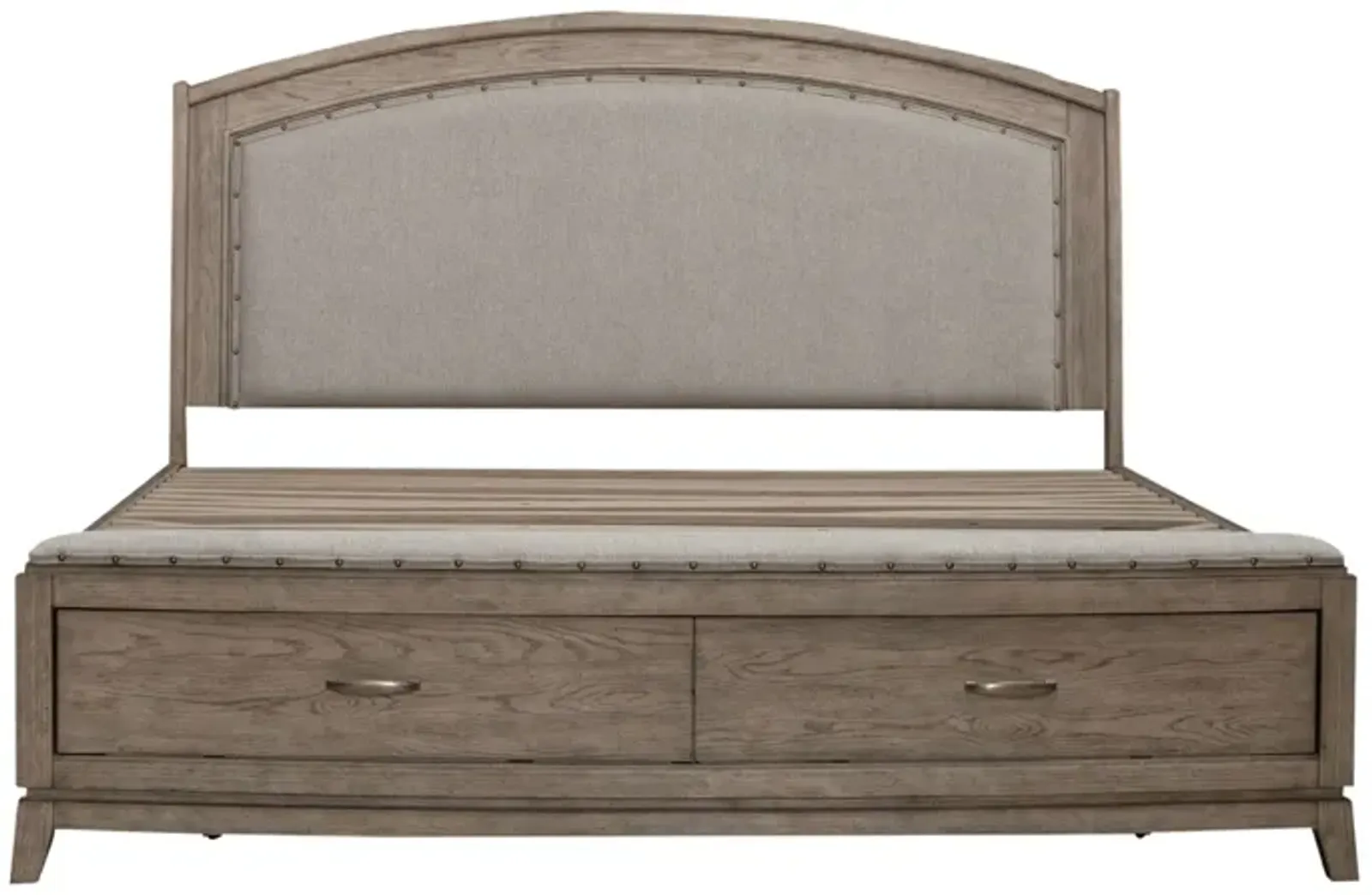 Townsend Beige Queen Upholstered Storage Bed