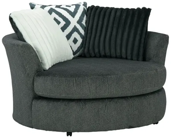 Chloe Gunmetal Swivel Chair