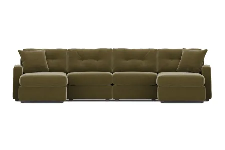 ModularOne Moss 4-Piece Sectional with Dual Chaise