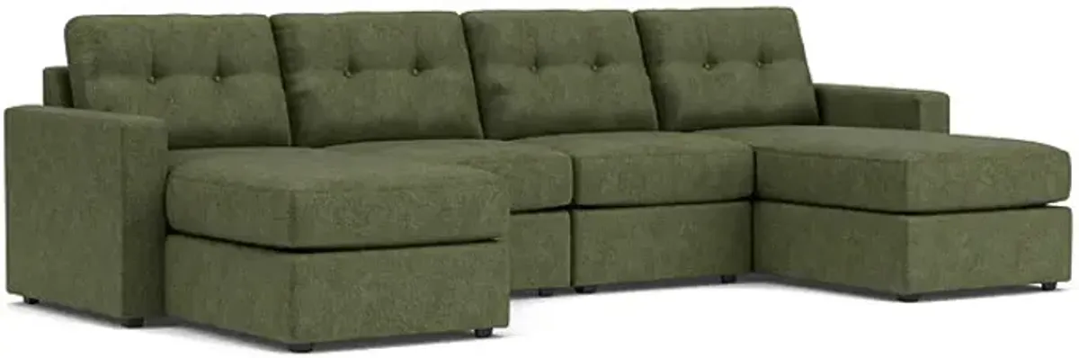 ModularOne Moss 4-Piece Sectional with Dual Chaise