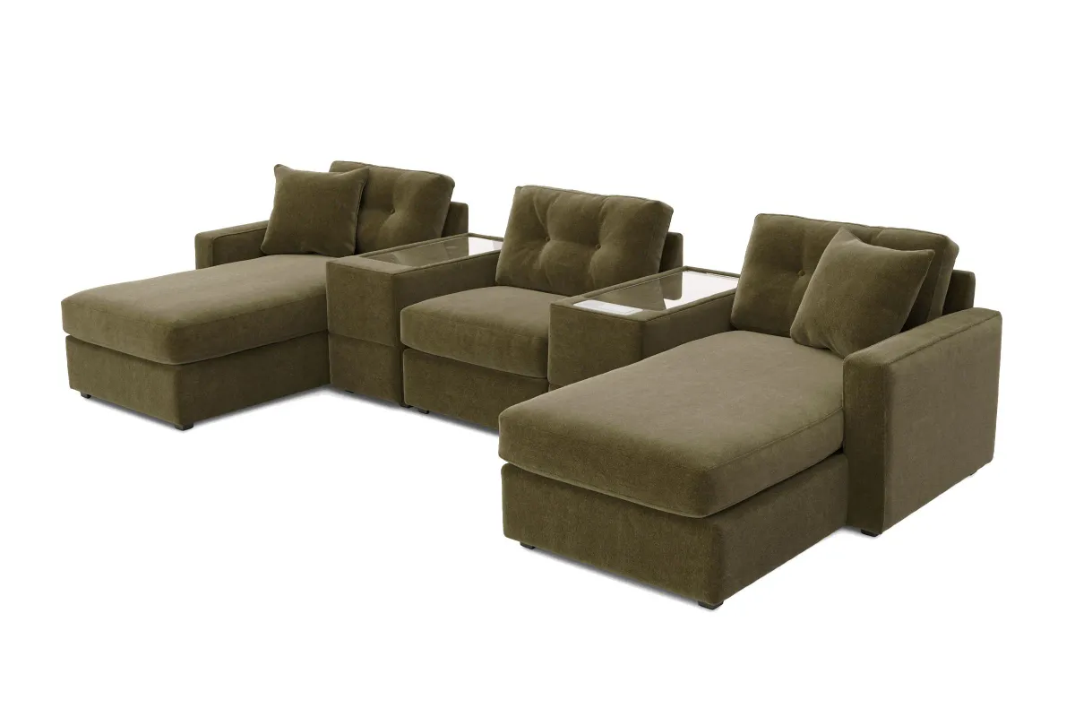 ModularOne Moss 5-Piece Sectional with Dual Chaise