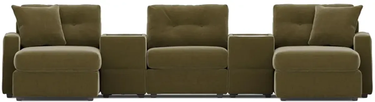 ModularOne Moss 5-Piece Sectional with Dual Chaise