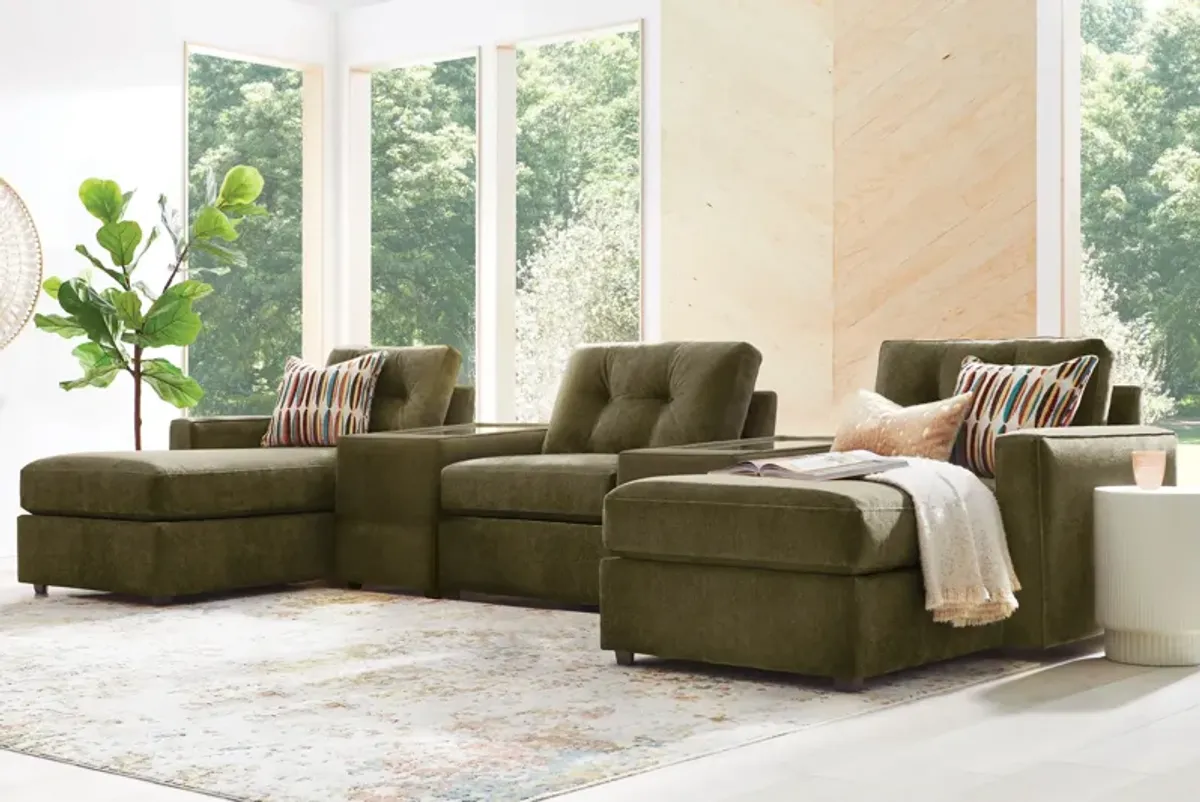 ModularOne Moss 5-Piece Sectional with Dual Chaise