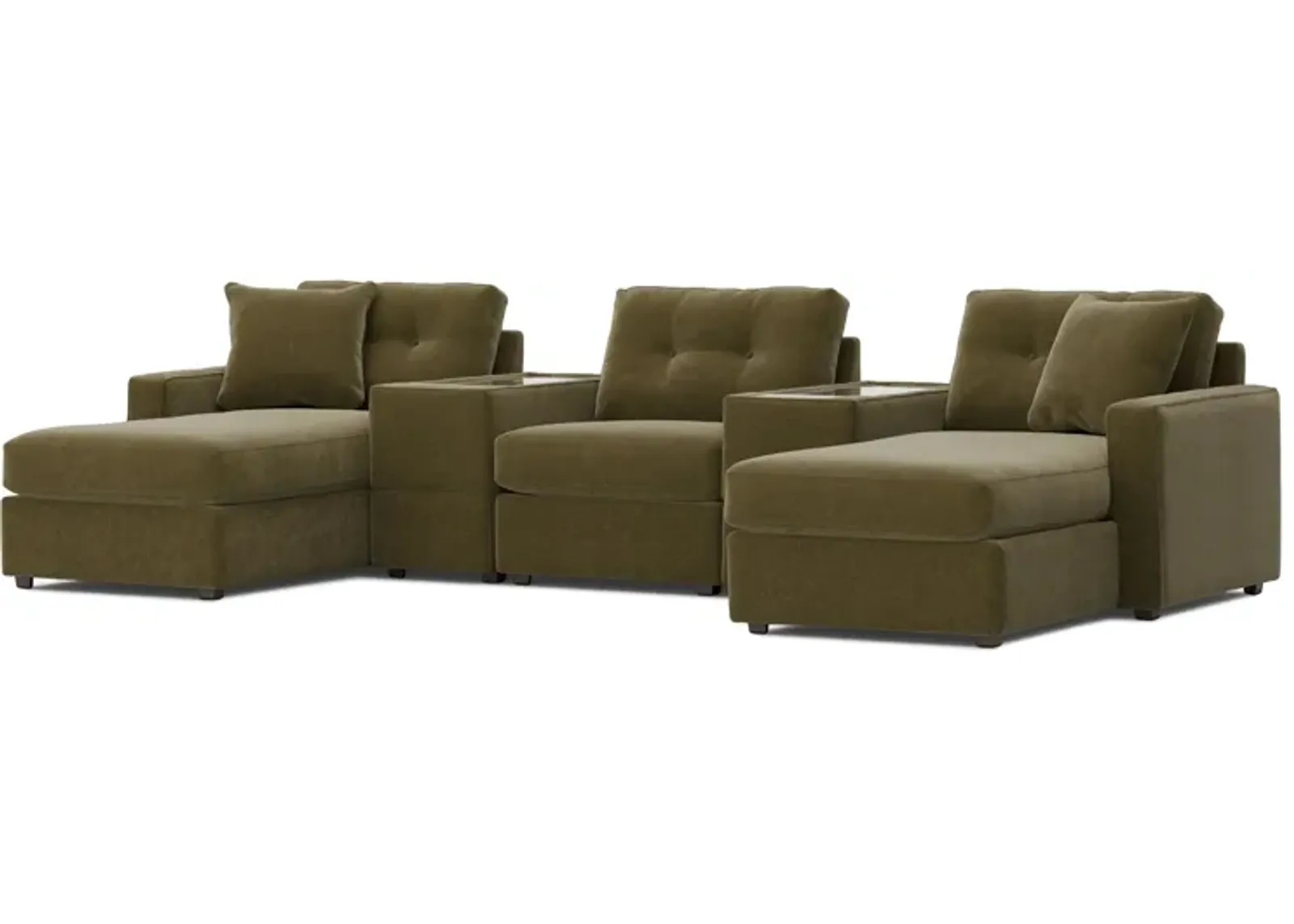 ModularOne Moss 5-Piece Sectional with Dual Chaise