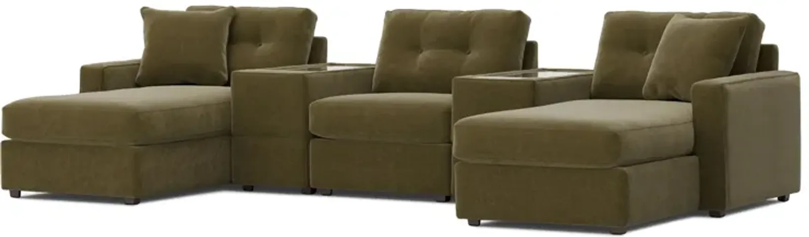 ModularOne Moss 5-Piece Sectional with Dual Chaise