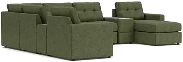 ModularOne Moss 8-Piece Sectional with E-Console & Right Arm Facing Chaise