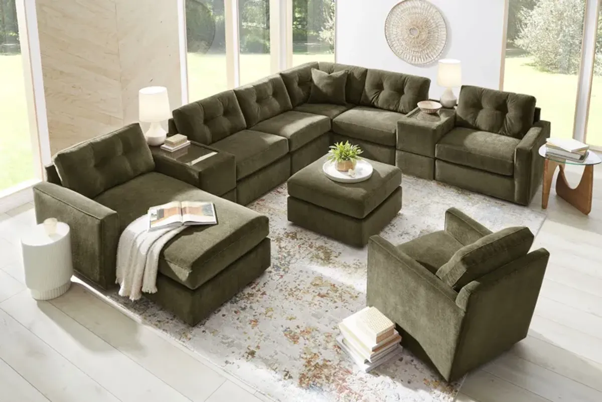 ModularOne Moss 8-Piece Sectional with Left Arm Facing Chaise