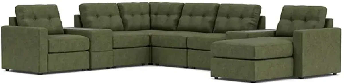 ModularOne Moss 8-Piece Sectional with Right Arm Facing Chaise