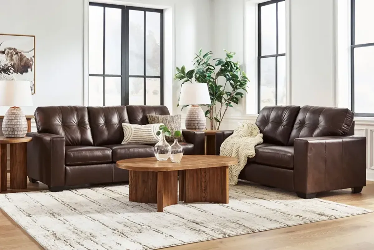 Santana Leather Loveseat