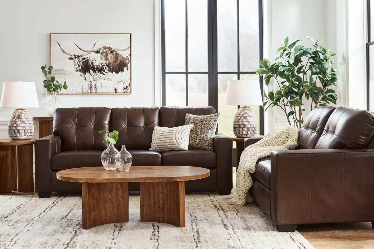 Santana Leather Loveseat