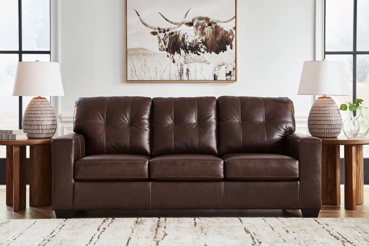 Santana Leather Queen Sleeper Sofa