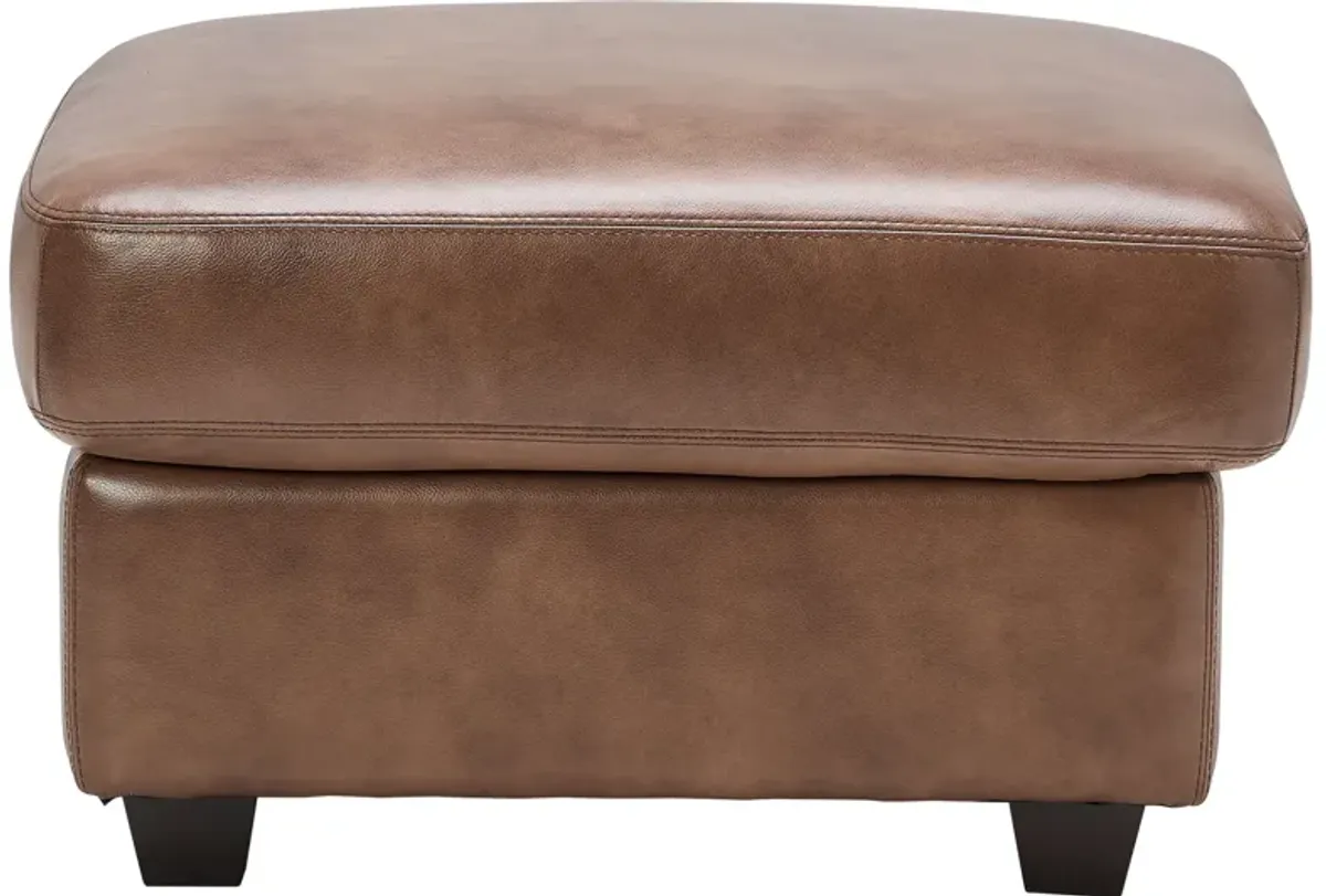 Wesley Brown Leather Ottoman