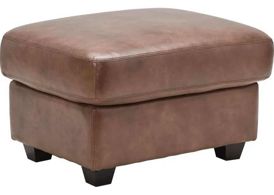 Wesley Brown Leather Ottoman