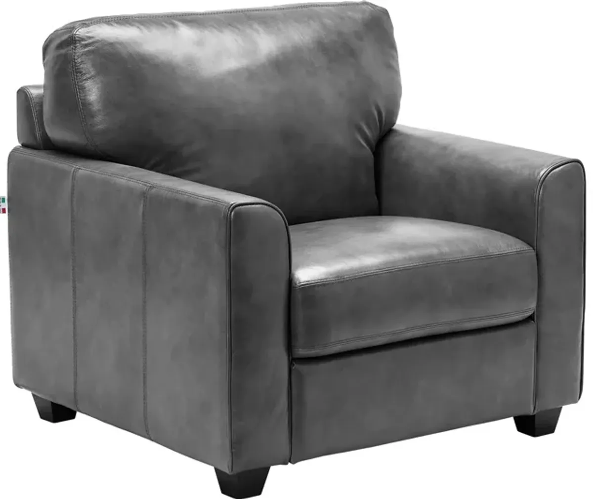 Wesley Grey Leather Chair