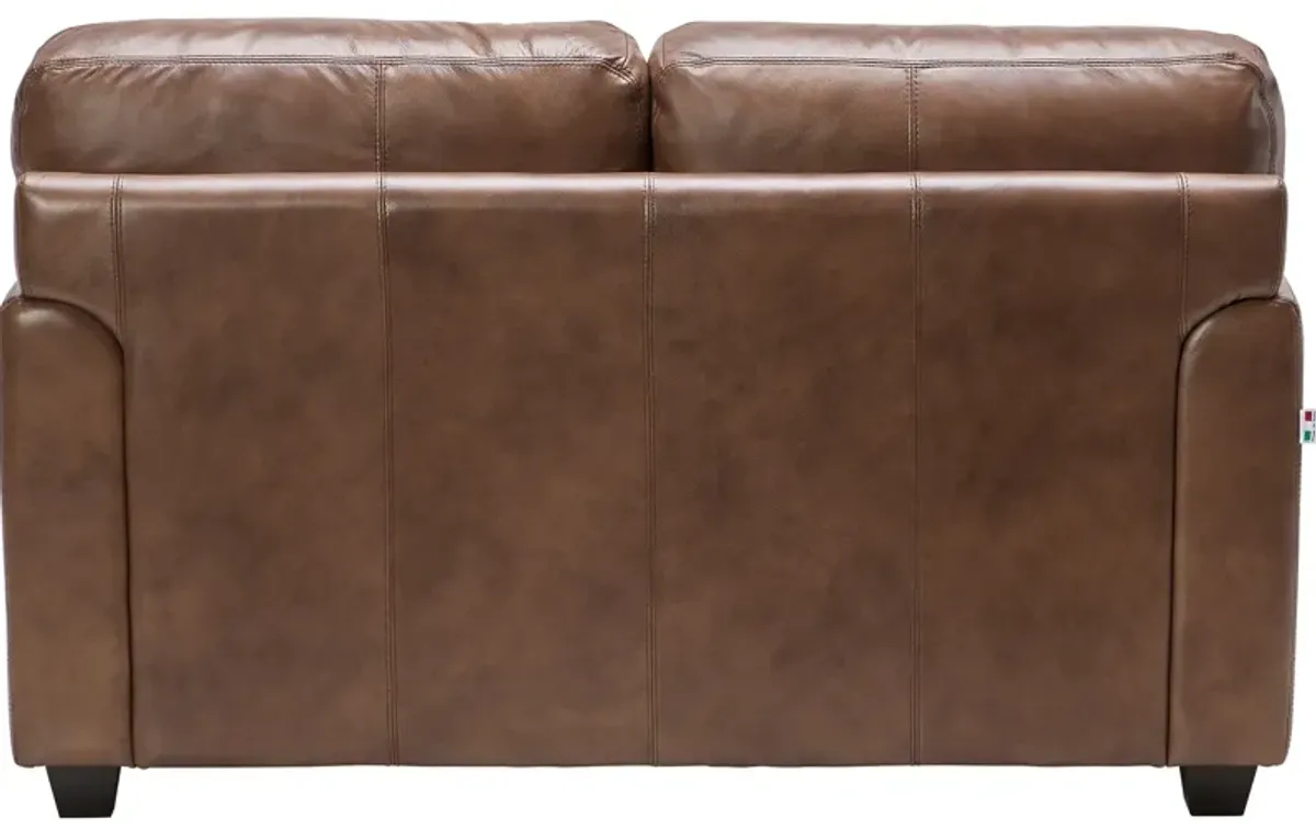 Wesley Brown Leather Loveseat