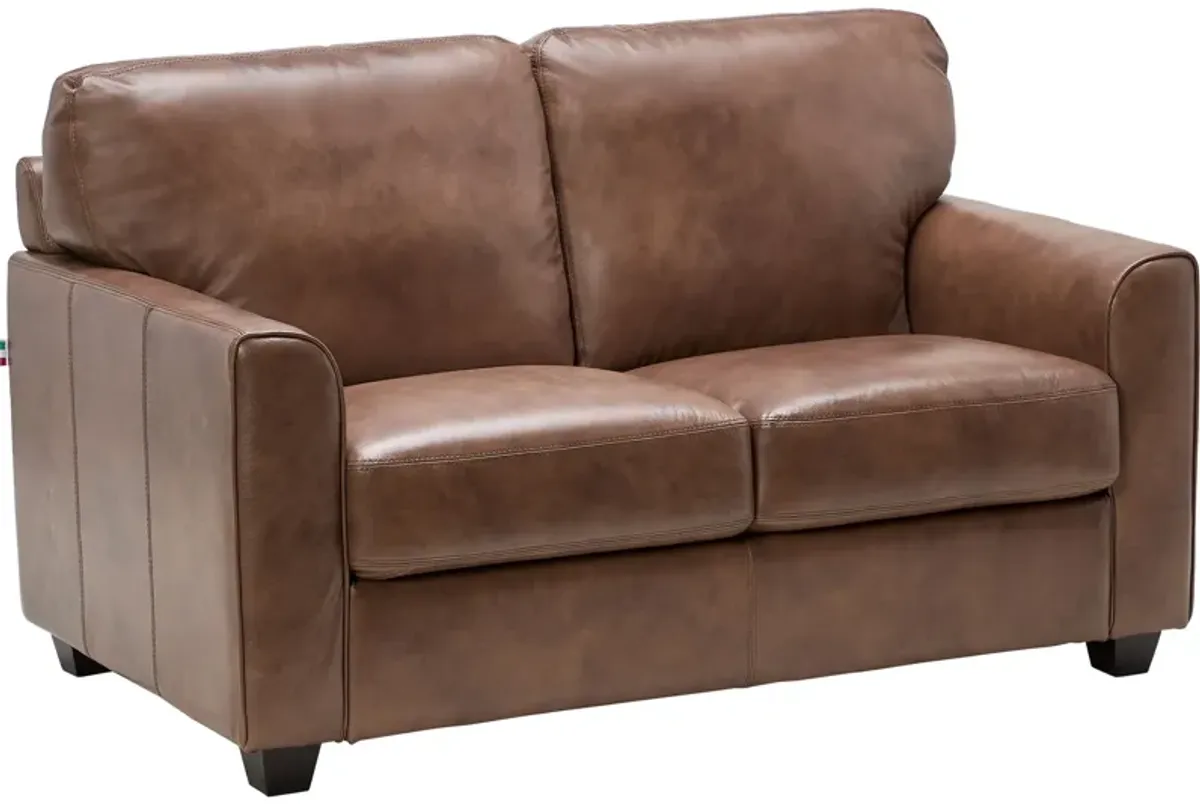 Wesley Brown Leather Loveseat