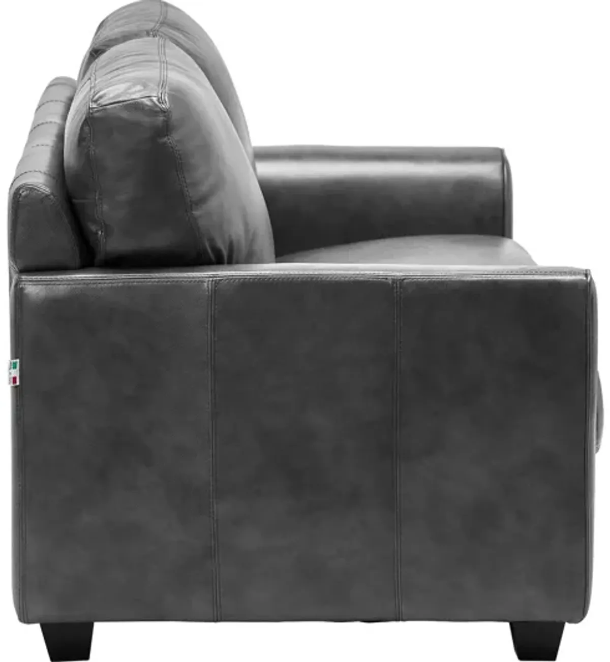 Wesley Grey Leather Loveseat