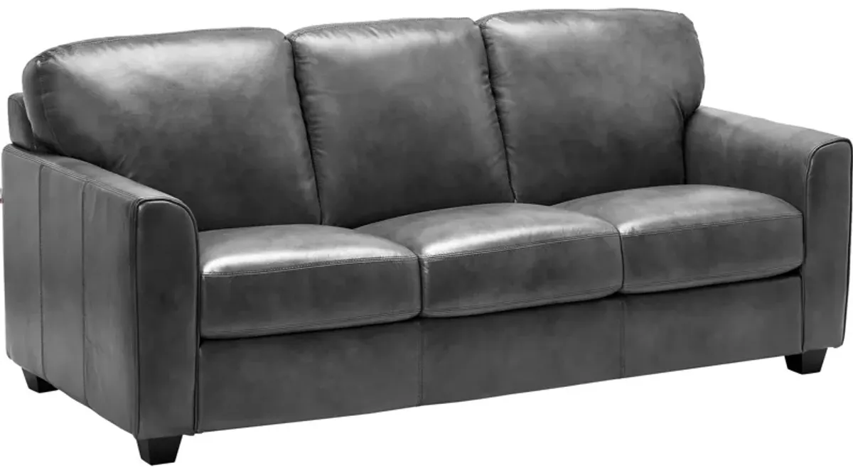 Wesley Grey Leather Sofa