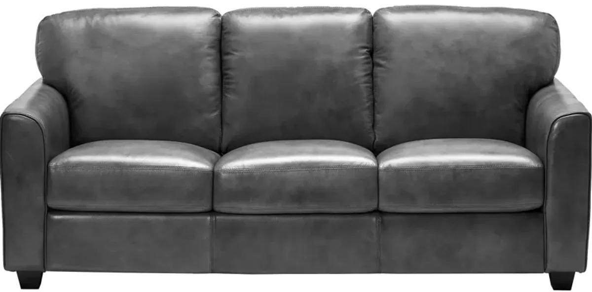 Wesley Grey Leather Sofa