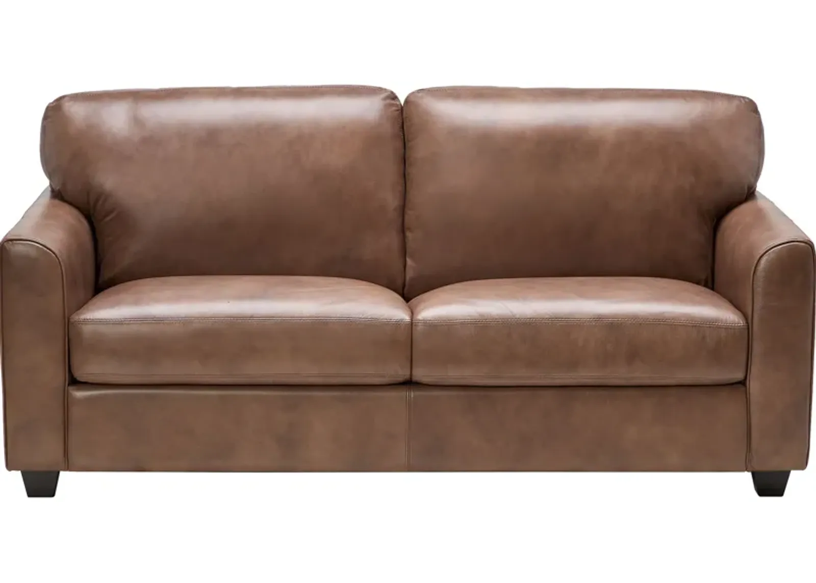 Wesley Brown Leather Full Sleeper Loveseat