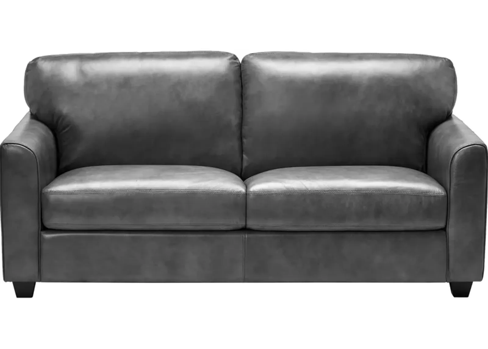 Wesley Grey Leather Full Sleeper Loveseat