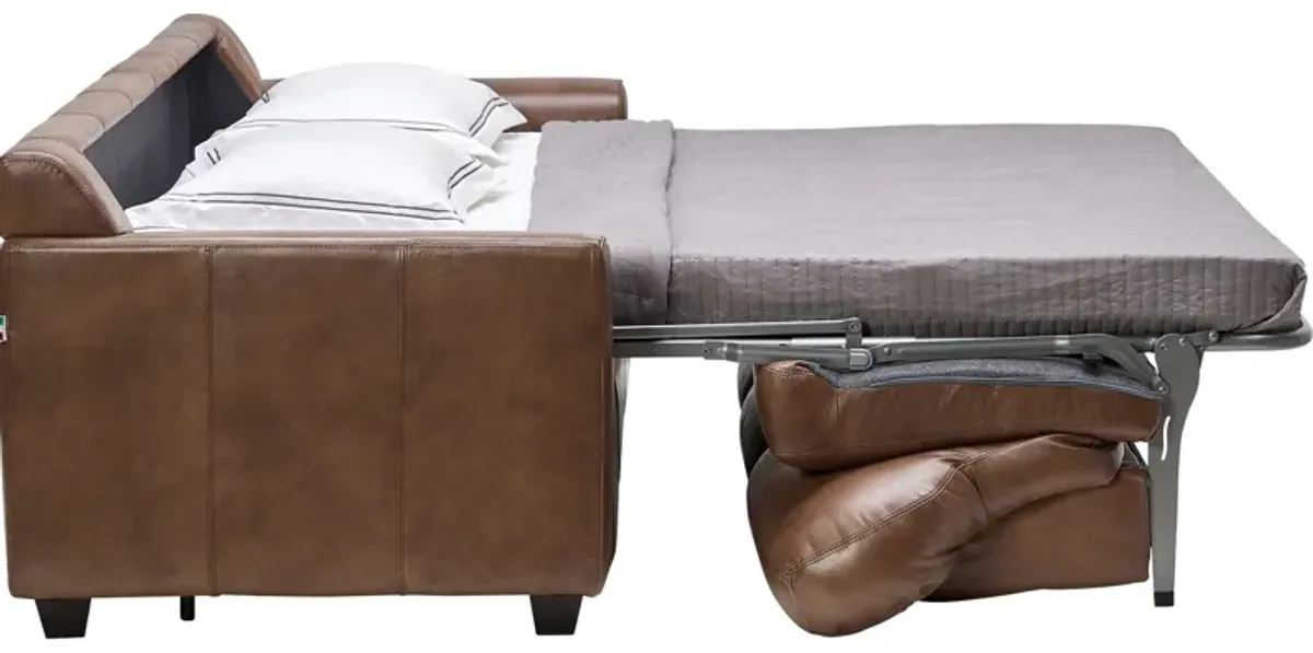 Wesley Brown Leather Queen Sleeper Sofa