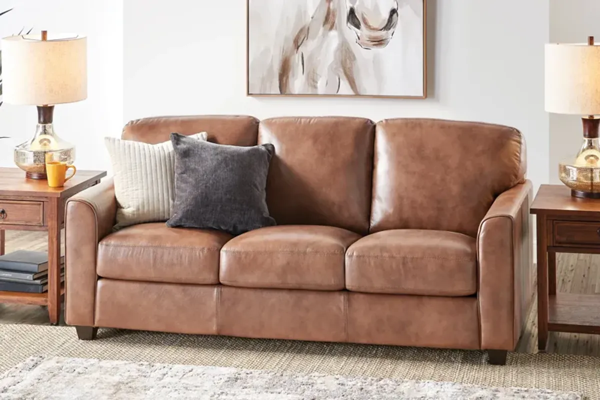 Wesley Brown Leather Queen Sleeper Sofa