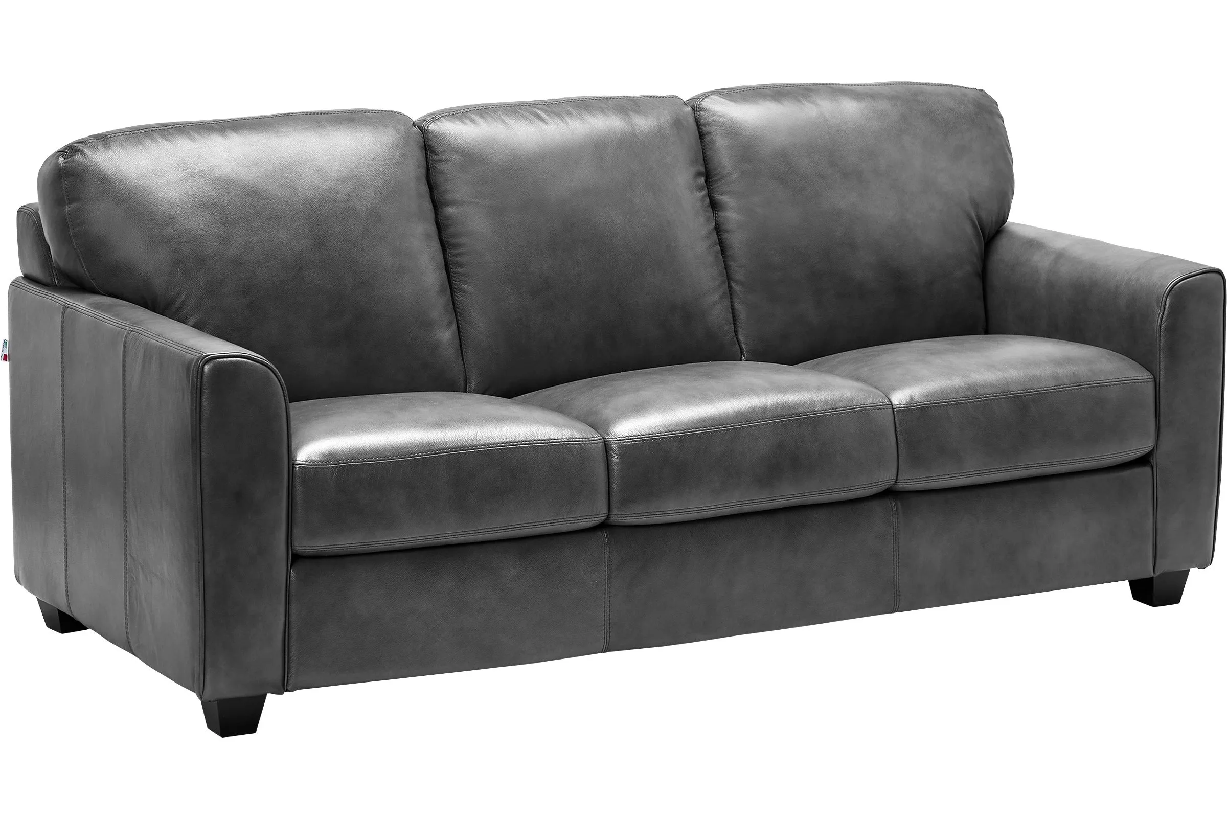 Wesley Grey Leather Queen Sleeper Sofa