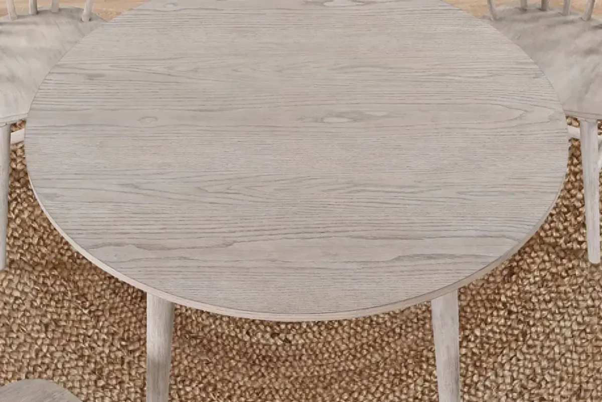 Ava Natural Round Table + 4 Chairs