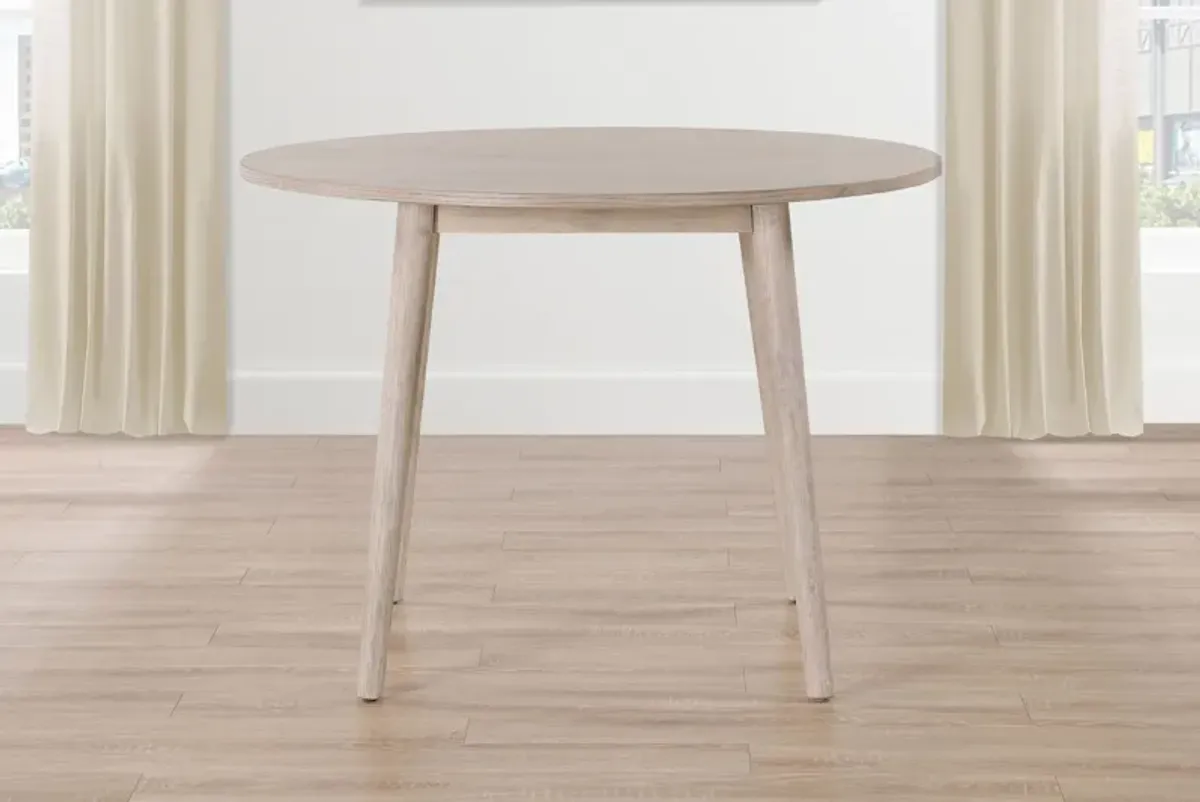 Ava Natural Round Table + 4 Chairs