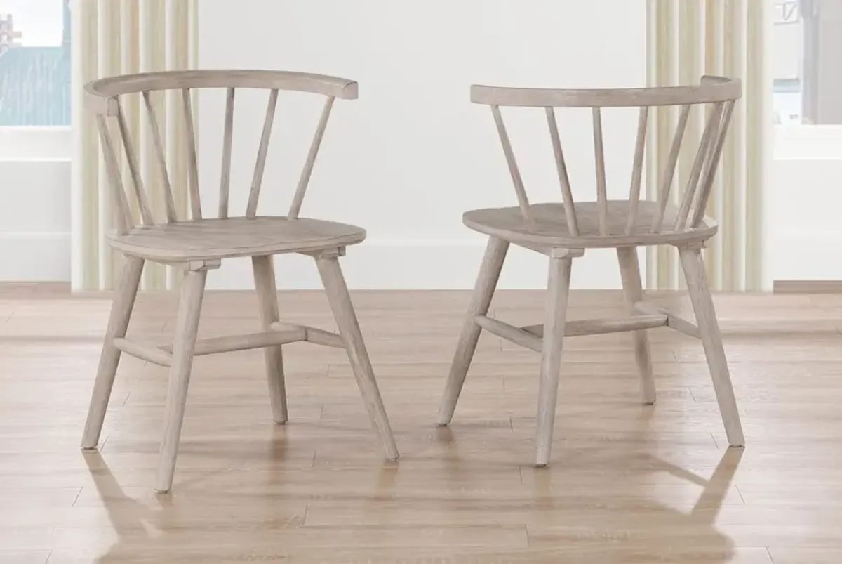 Ava Natural Round Table + 4 Chairs