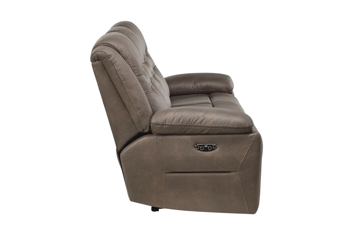 Rockford Brown Dual Power Reclining Sofa