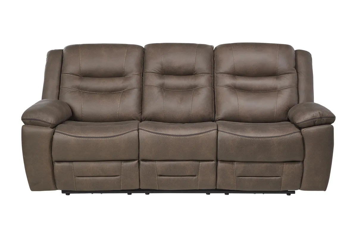 Rockford Brown Dual Power Reclining Sofa