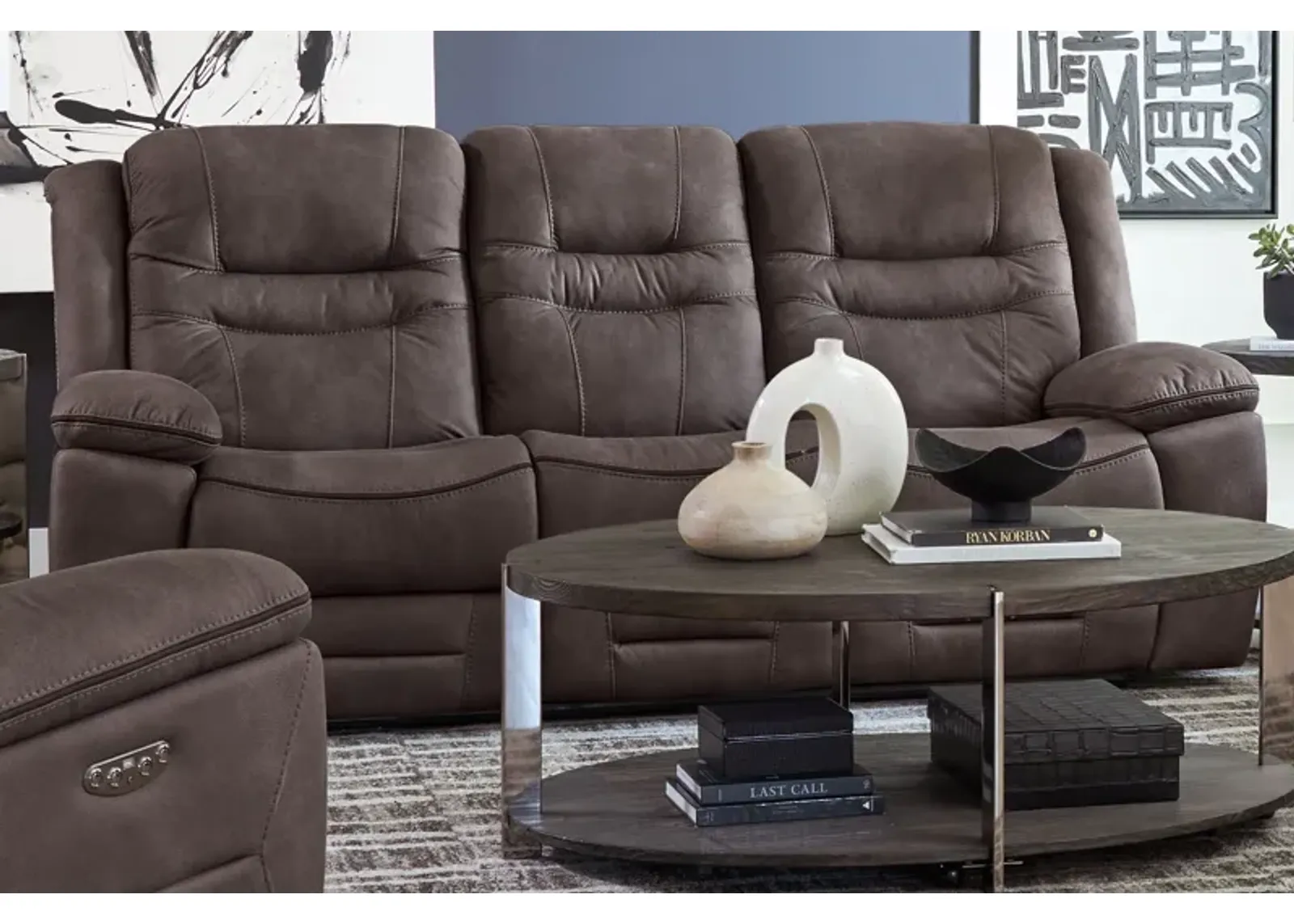 Rockford Brown Dual Power Reclining Sofa by Gardner White