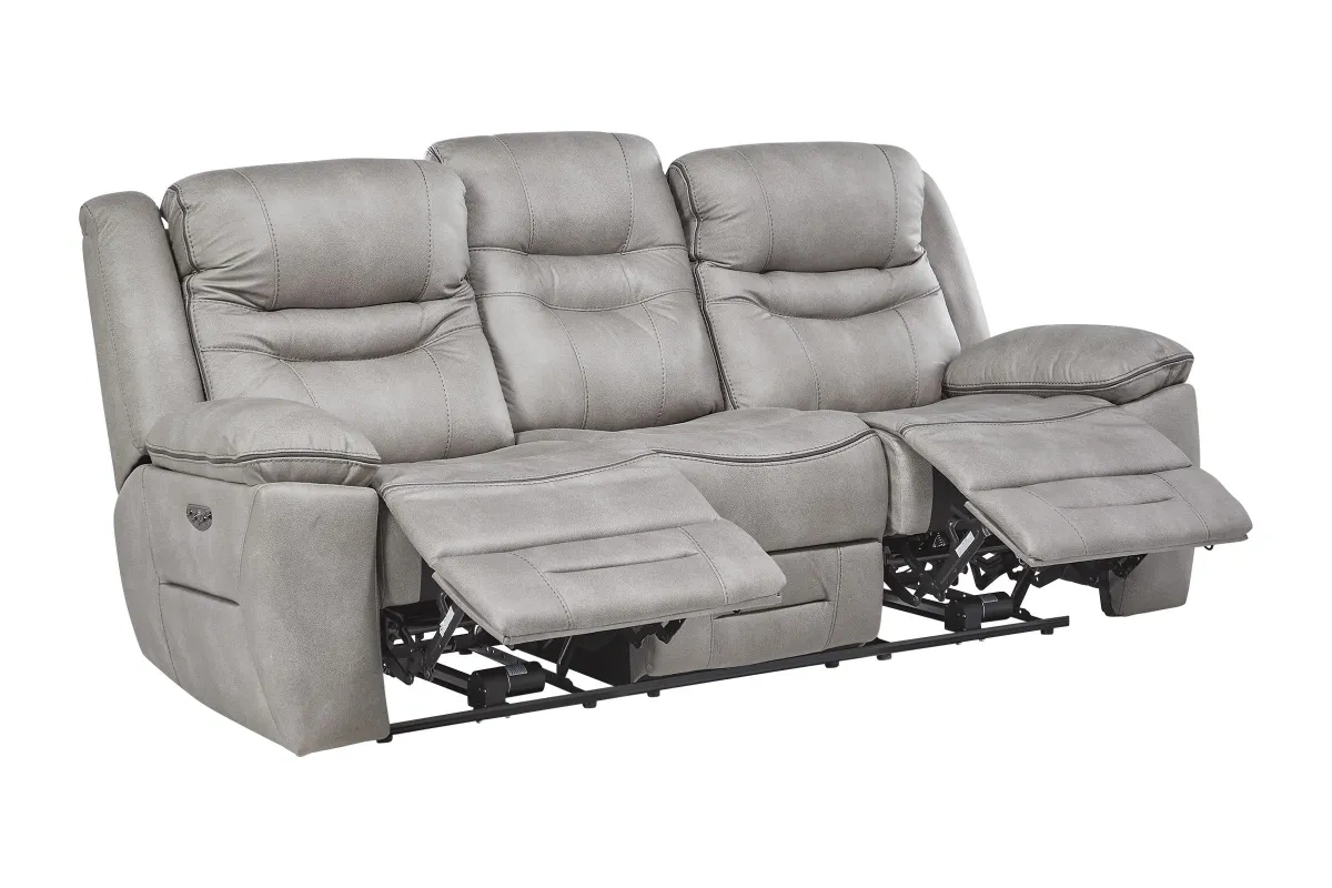 Rockford Grey Dual Power Reclining Sofa