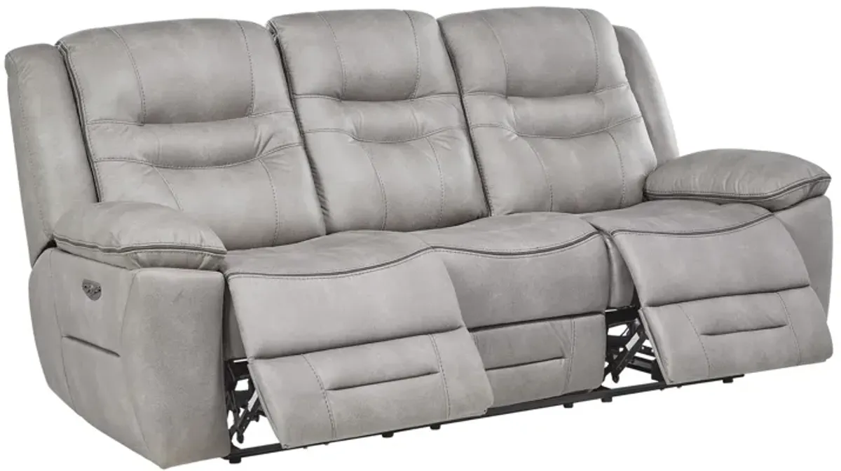 Rockford Grey Dual Power Reclining Sofa