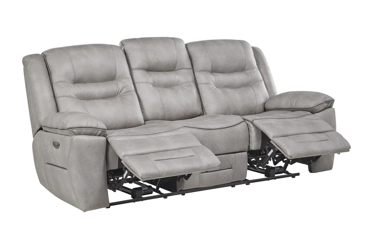 Rockford Grey Dual Power Reclining Sofa