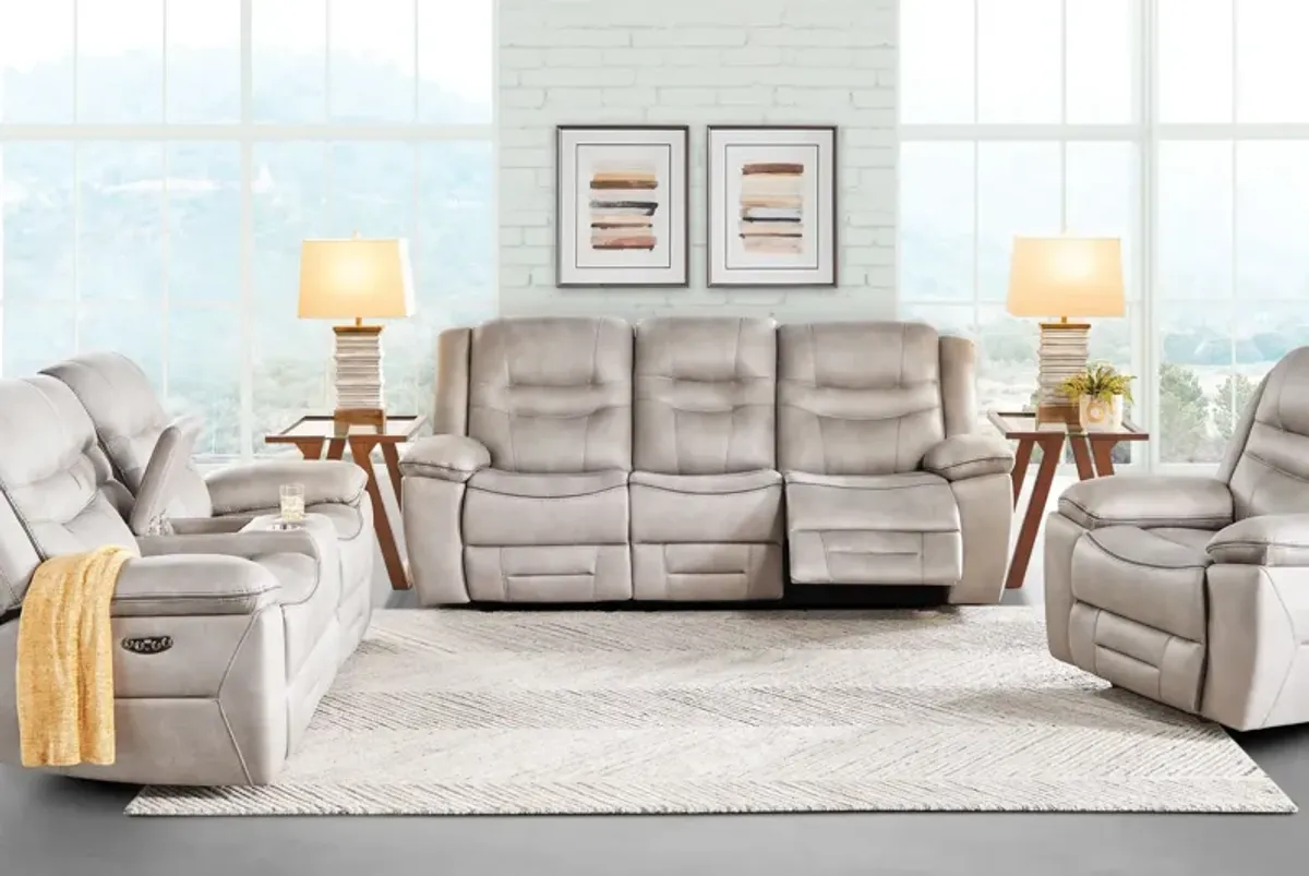 Rockford Grey Dual Power Reclining Sofa