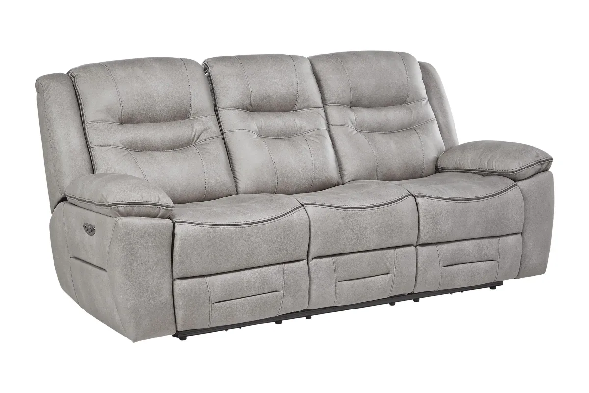 Rockford Grey Dual Power Reclining Sofa