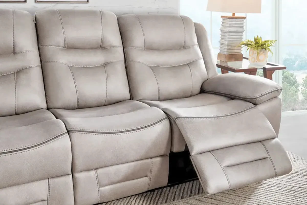 Rockford Grey Dual Power Reclining Sofa