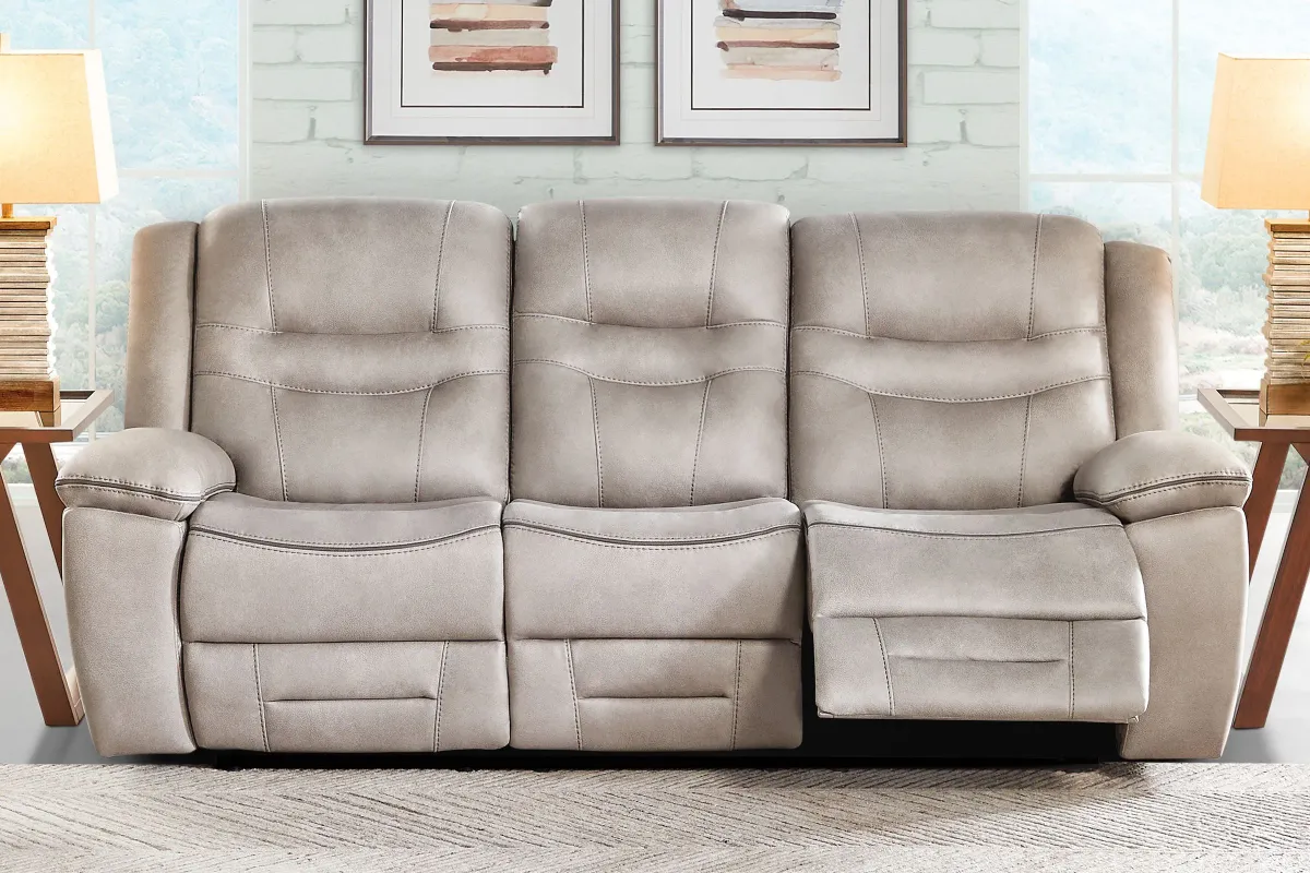 Rockford Grey Dual Power Reclining Sofa