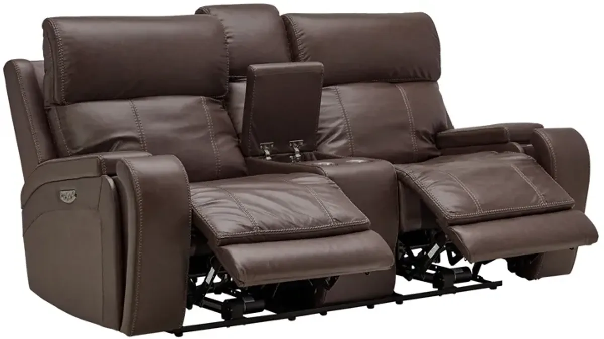 Eastwood Dual Power Reclining Console Loveseat